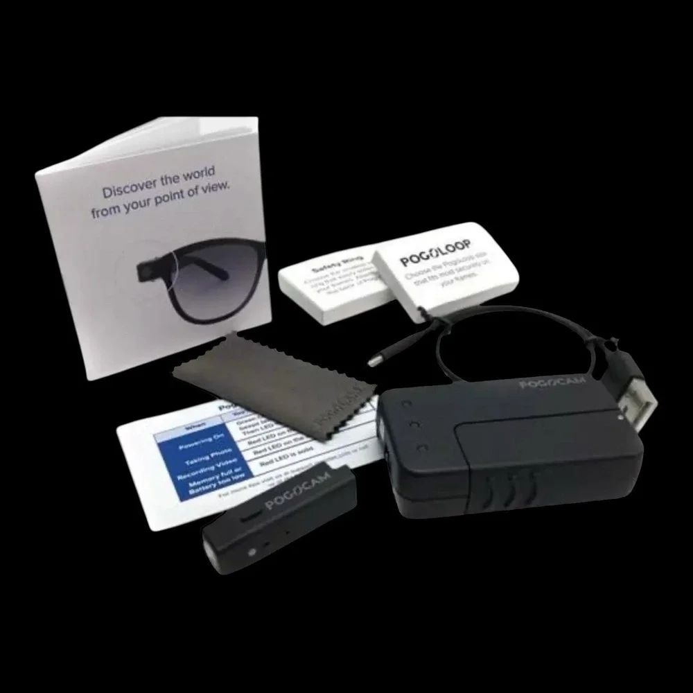 PogoTec - PogoCam Tiny, Removable Photo & HD Video Camera for Your Glasses‎ New